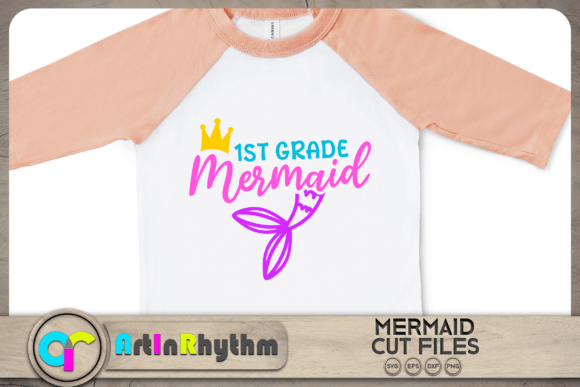 1st Grade Mermaid SVG: Back to School Graphics & Crafts