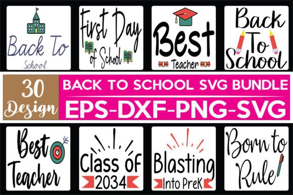 30 Back to School SVG Bundle: Graphics for Crafts & Marketing