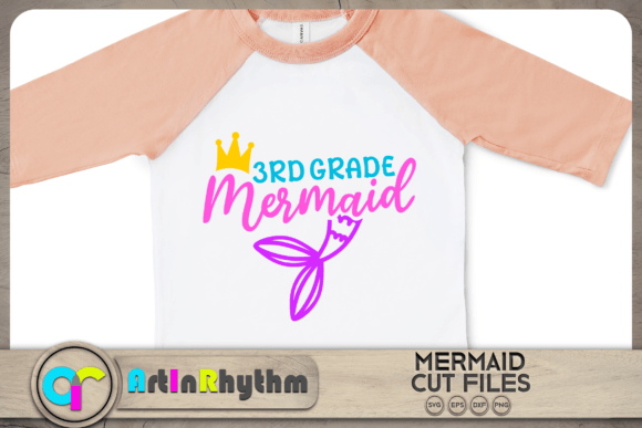 3rd Grade Mermaid SVG: Back to School Graphics for Crafts