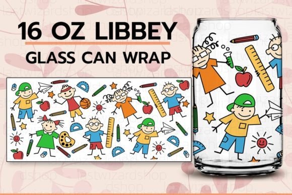 Back to School 16oz Libbey Beer Can SVG Graphics