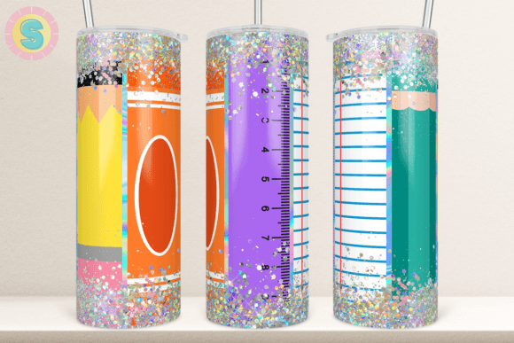 Back to School Glitter 20Oz Tumbler Wrap: Graphics for Crafts & Campaigns