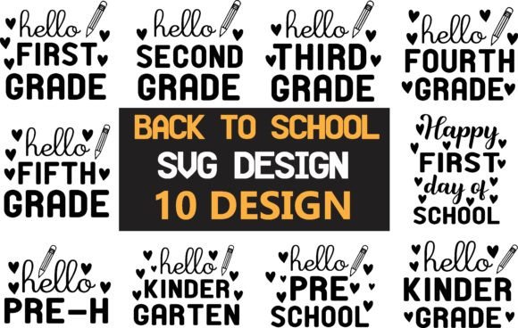 Back to School SVG Bundle: 10 Graphics for Crafts & Design