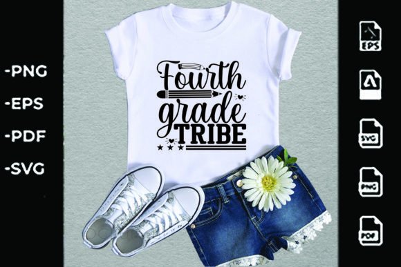 Back to School SVG Design: Fourth Grade T Graphics