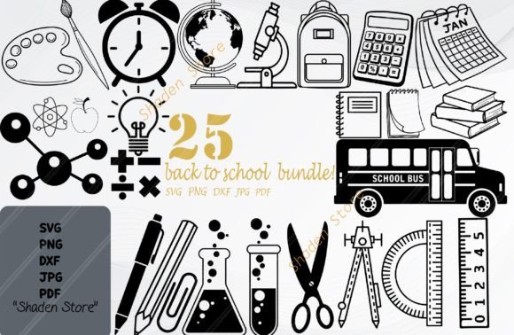 School SVG Bundle: Back to School Graphics & Print Templates