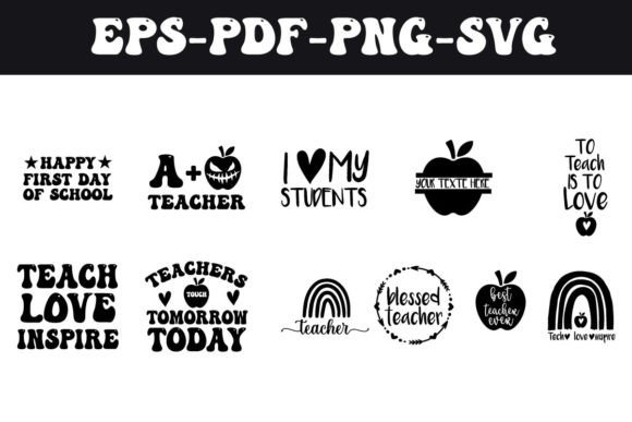 Teacher Quotes SVG Back to School Bundle: Graphics for Crafts & Branding